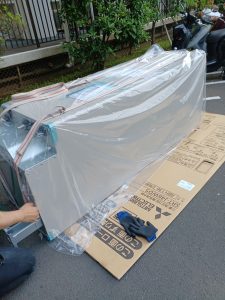 大型温水器を赤帽ファーストクラス配送で設置